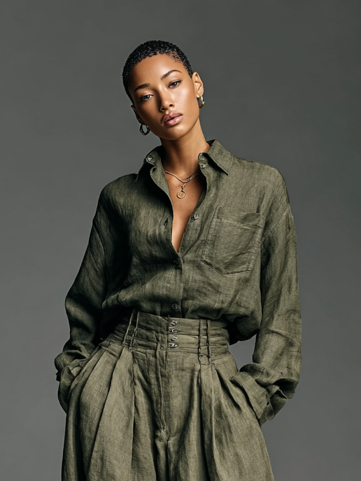 Linovia | Completo in cotone e lino elegante